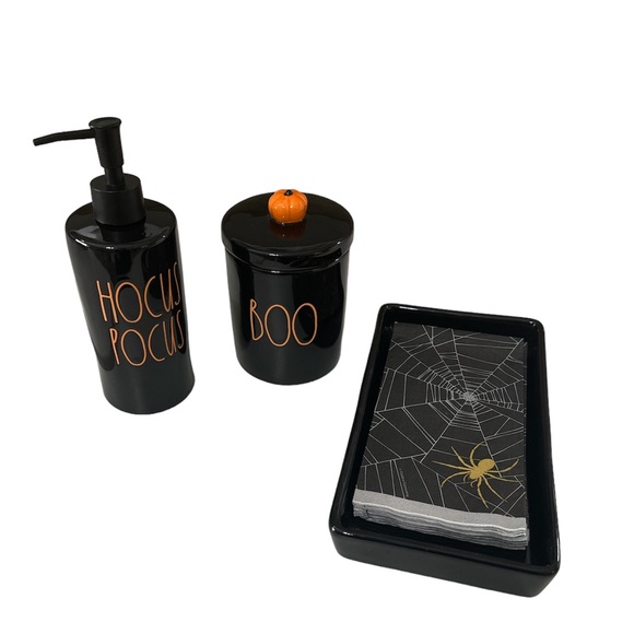NEW Rae Dunn 3-Piece Halloween HOCUS POCUS & BOO Set - Picture 12 of 12